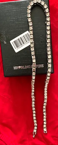 Silver-tone rhinestone tennis bracelet/necklace - gifted but never worn