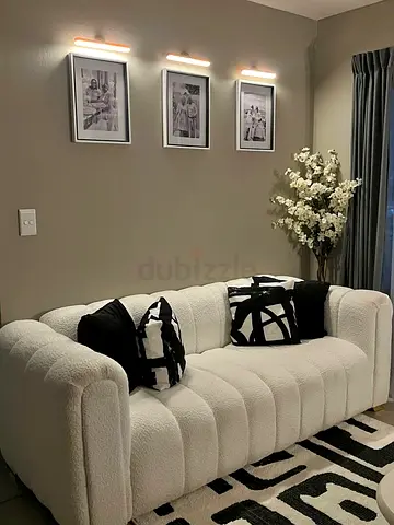 Brand new 3-seater boucle sofa in cream — cozy, modern