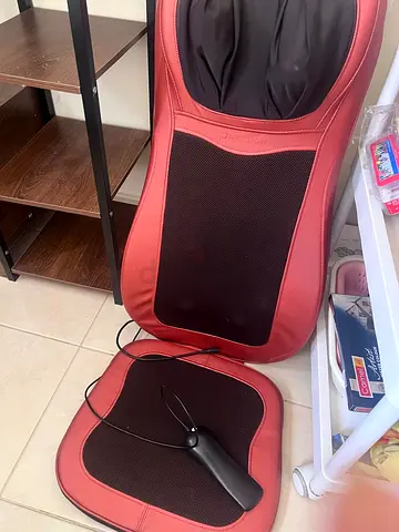 Portable electric back and leg massage cushion - used