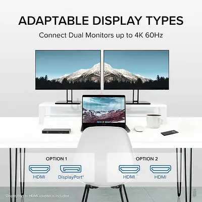 Plugable Thunderbolt 3 and USB C Docking Station with 96W Charging - Compatible with Mac and Windows