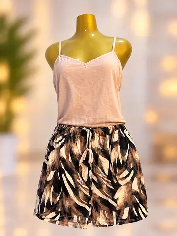Women's summer camisole and printed shorts set - size M