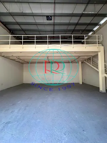 WAREHOUSE WITH MEZZANINE FLOOR & ATTACHED TOILET AVAILABLE IN EMIRATES INDUSTRIAL CITY NEAR SAJJA COMPREHENSIVE POLICE STATION