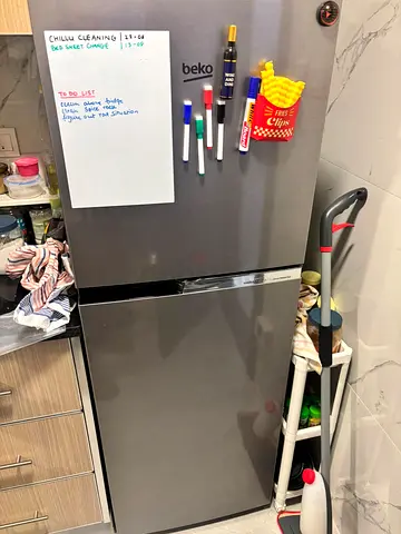 Beko Top Freezer Fridge - Good Working Condition, 2-Door Stainless Finish
