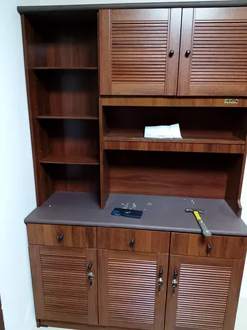 Wooden KITCHEN Storage Cabinet with Shelves and Drawers