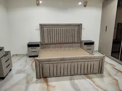 Queen upholstered bed frame - modern grey direct from factory