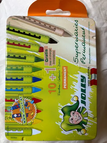 Jolly 10+1 Permanent Wax Crayons Set - New, Sealed Tin