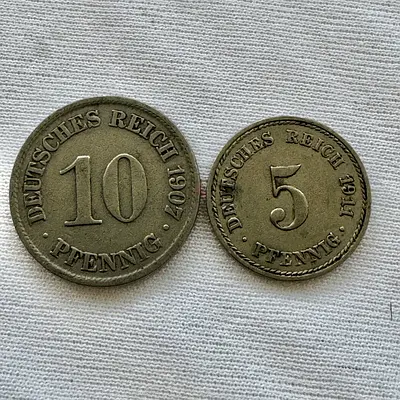 1907-1911 German Reich Set (old antique coins)