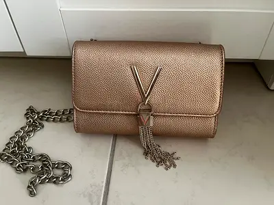 Rose gold metallic small shoulder bag / clutch - good condition