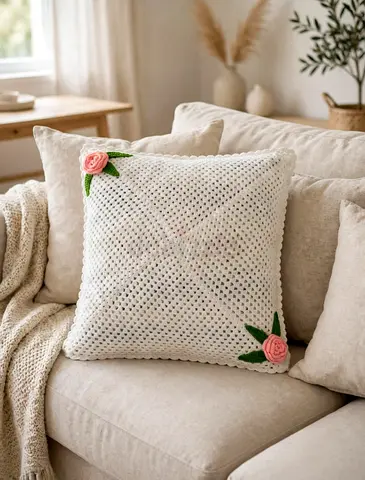 Crochet cushion covers