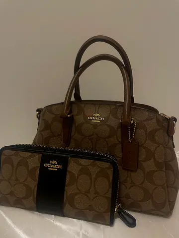 Coach Signature Canvas Bag + Matching Purse 👜