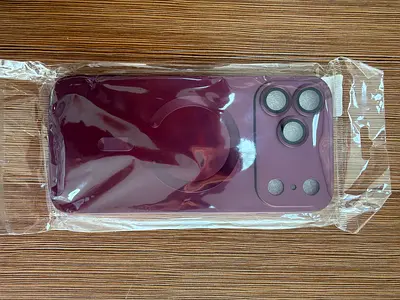 Purple silicone magnetic-compatible iPhone camera cutout case (new, sealed)