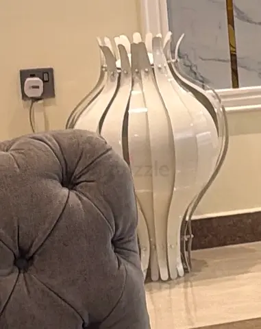 Modern white decorative floor vase / sculptural home decor piece