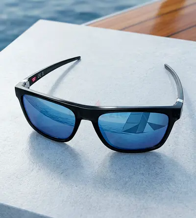 Oakley Leffingwell Sunglasses 0o9100 Crystal black prism, deep water polarized