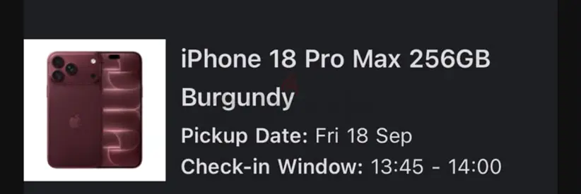 iphone 18 pro max 256gb in burgundy