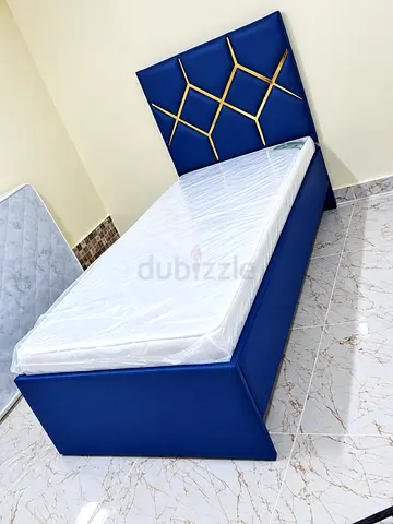 Single size velvet bed including mattress good quality