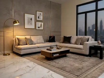 Molteni & C Light beige L-shaped sectional sofa