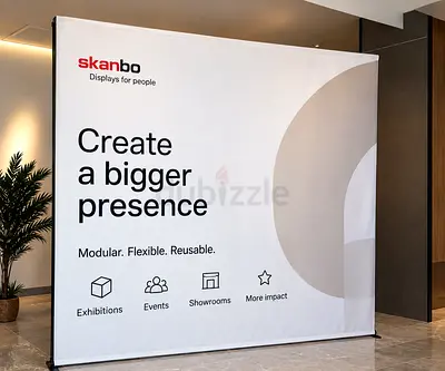 Premium Skanbo Exhibition Display Wall 200x245cm + Hard Case – Like New