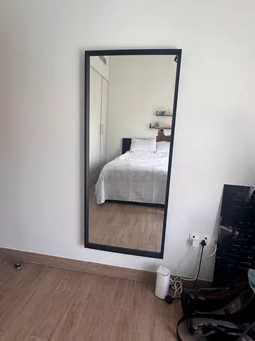 Full-Length Black Framed Wall Mirror