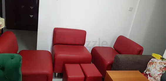 Red modular sofa cubes set — compact seating for living room