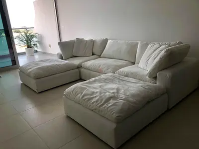 As like new condition marina home cloud sofa with footstools