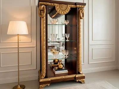 Antique Style Arabic-Inspired Curio Cabinet