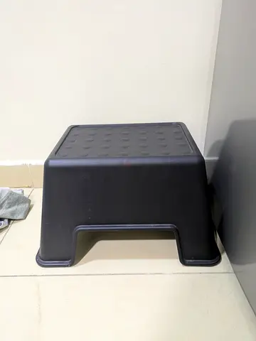 Black Hard Plastic Small Stool