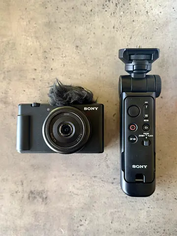 Sony zv-1f camera with GP-VPT3 shooting grip