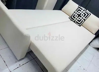 Comfortable Fabric Sofa Bed in Off-White