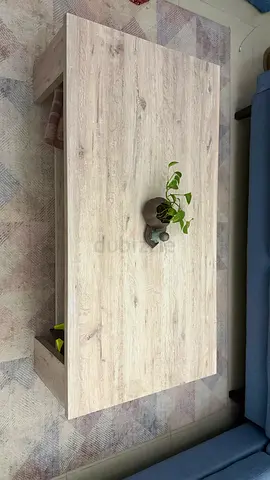 Light Oak Coffee Table with Storage Shelf