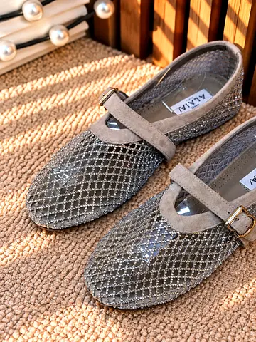 Alain sparkly mesh Mary Jane flats, size not marked (women's) - gently used