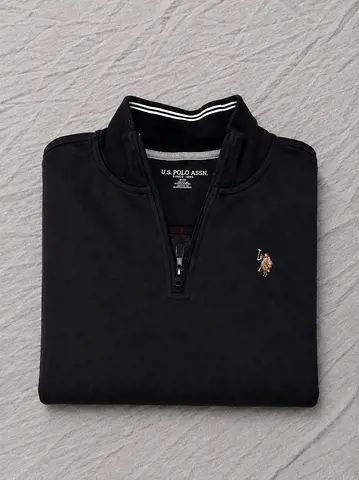 U.S. Polo Assn. Black Quarter-Zip Sweatshirt - Men’s M