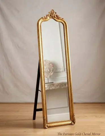 Full Length Parisian Gold Mirror - Free Standing (175 x 50 cm)