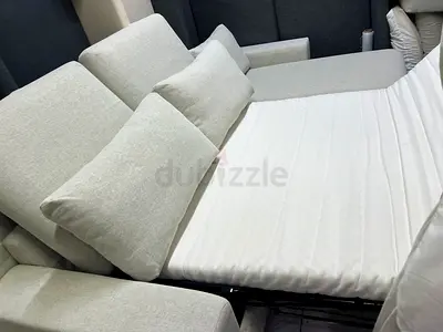 Modern beige Fabric L-Shaped Sofa Bed vimle