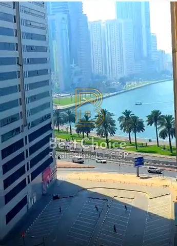 Balcony • Two bedrooms and a large living room • Two bathrooms Al Majaz Corniche, Khalid Lagoon, an