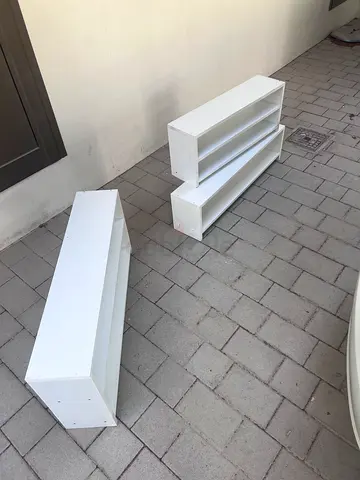 Set of 3 White Floating Wall Shelves - Narrow Corner/Display Shelves