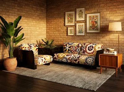 Pop MAISSONI Three-piece patterned sofa set