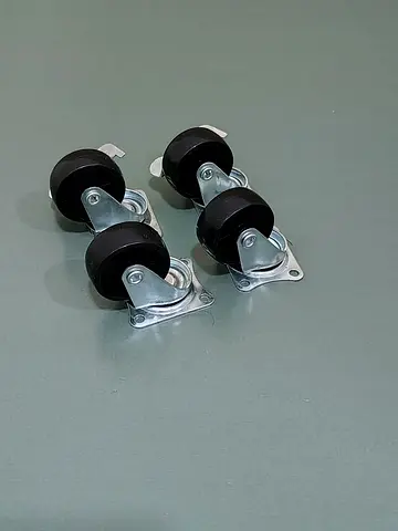 Set of 4 Heavy-Duty Swivel Caster Wheels with Brakes