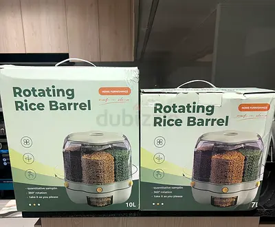 Rotating Rice and Grain Dispenser Storage Barrels - 10L and 7L