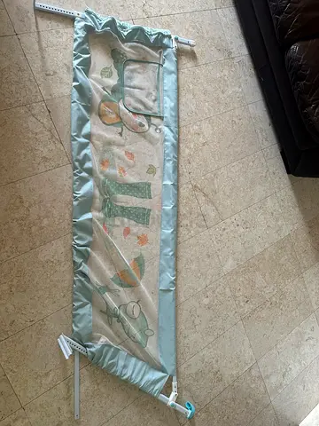 2 Adjustable Baby Bed Rail Guard with Cartoon Print