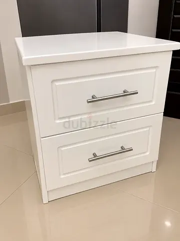 Modern White Nightstand with Two Drawers ( i have tow pec)