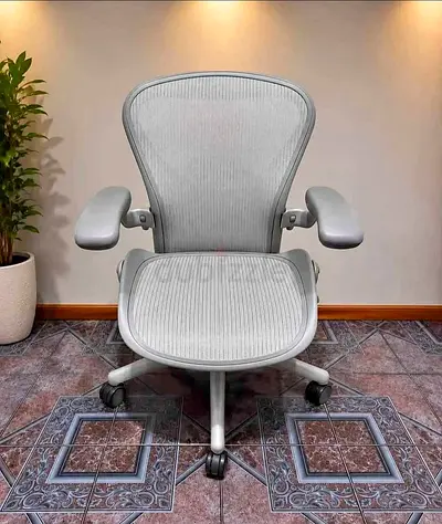 Herman miller Ergonomic Mesh Office Chair - Light Grey, Good Condition