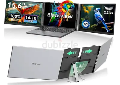 MT-VIKI 15.6" Portable Laptop Monitor Extender - Dual Screen FHD 1080P