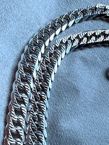 Silver Diamond Cut Cuban Link Chain