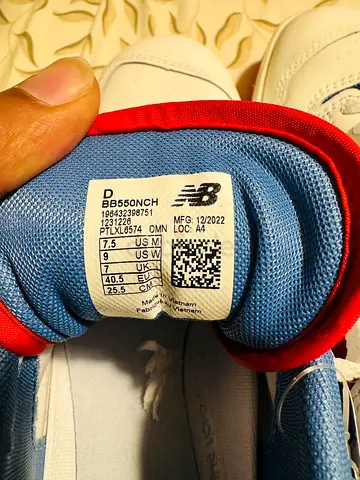 New Balance 550 Blue and Red Sneakers