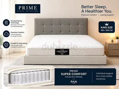 Prime Super Comfort Pocketed Spring Mattress - King Size (180x200 cm)