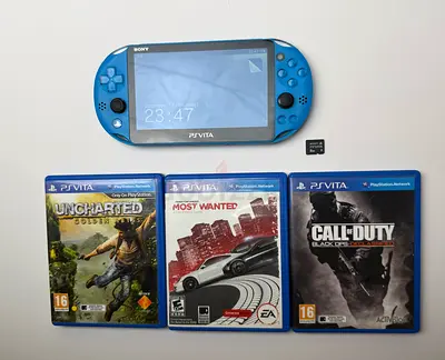 PS Vita Aqua Blue - with 3 Games and 8GB Memory Card