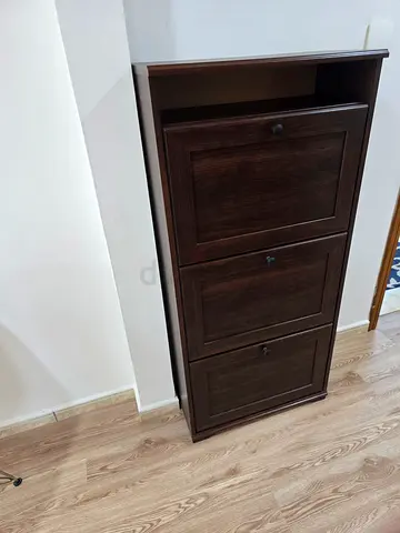 Shoe Rack ikea Dark Wood 3-Door Cabinet