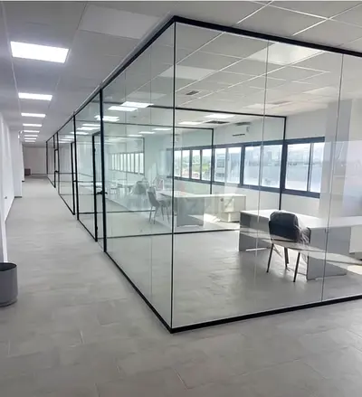 Glass office partition