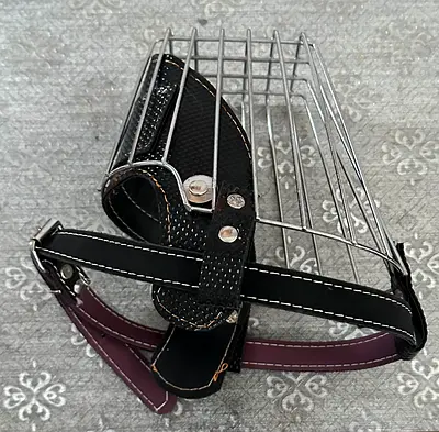 Leather and Metal Dog Muzzle - Large and Dog litter collector