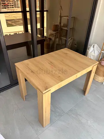 Solid Oak-Style Small Dining Table  - Light Wood